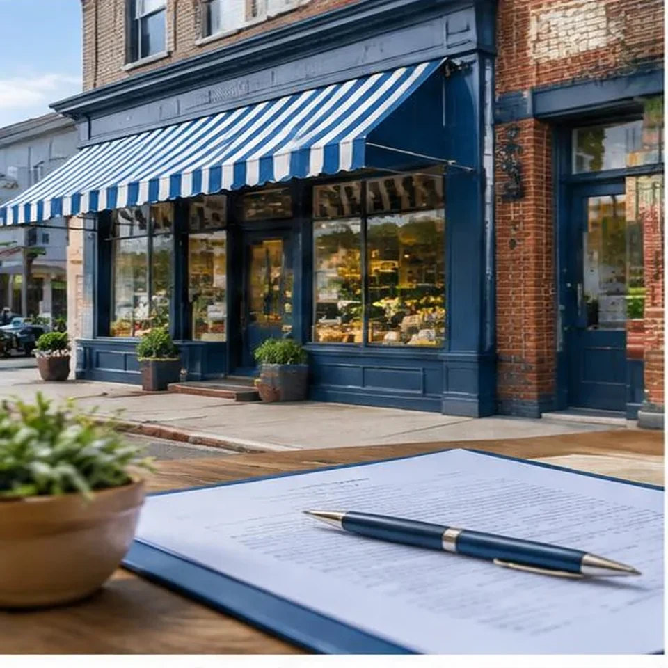 Local storefront with commercial insurance paperwork