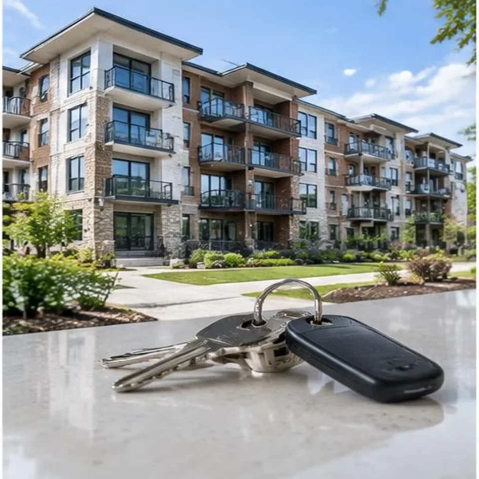 Condominium building and keys for condo insurance coverage