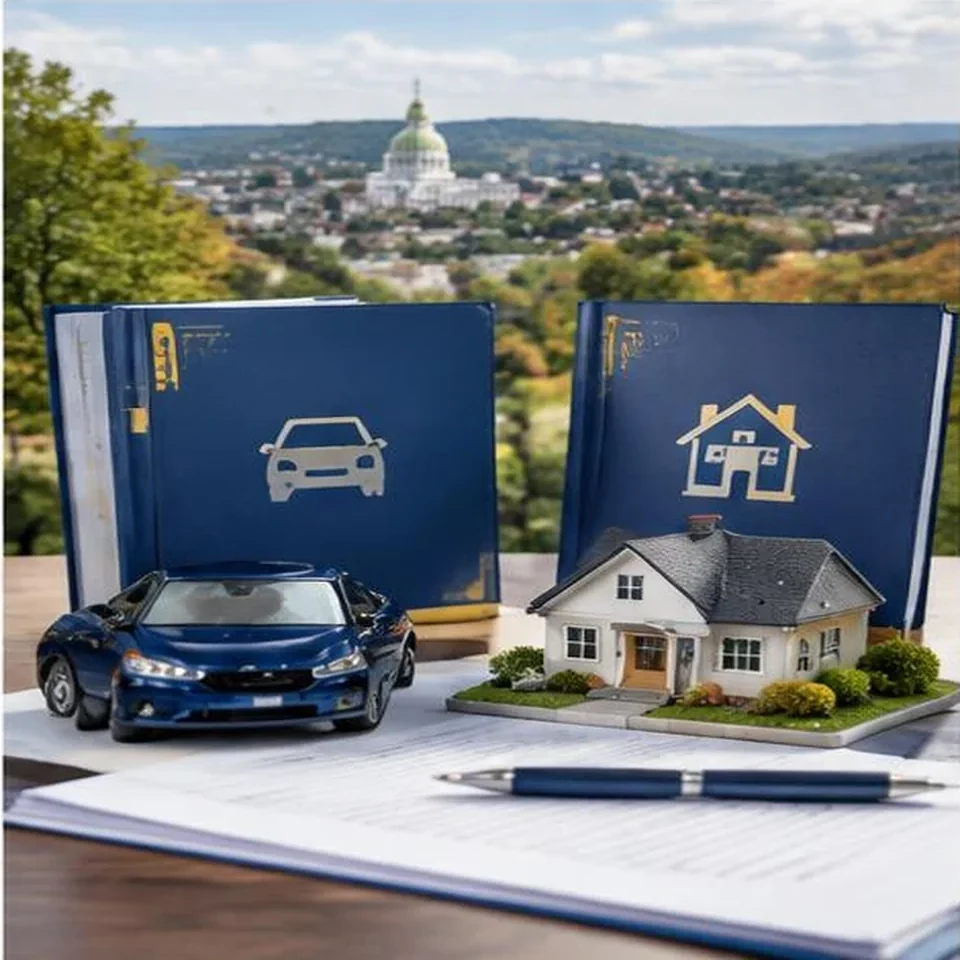 Customized insurance folders with house and vehicle models