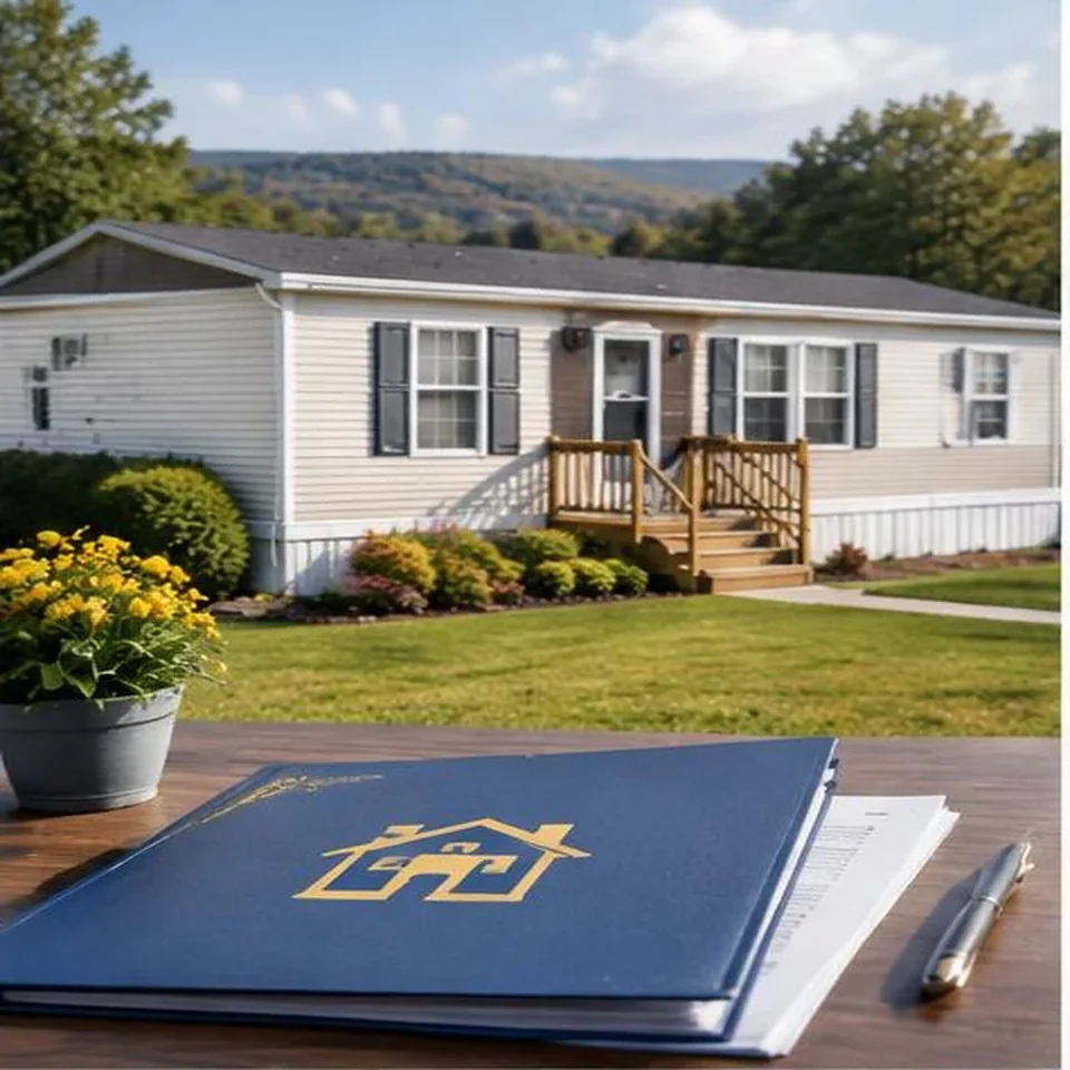 Manufactured home with mobile home insurance documents
