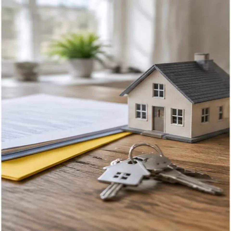 House keys and mortgage insurance documents