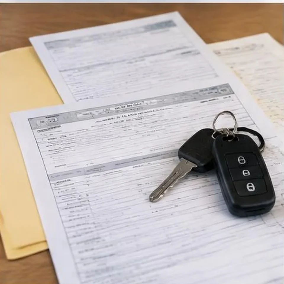 Motor vehicle forms and keys ready for processing